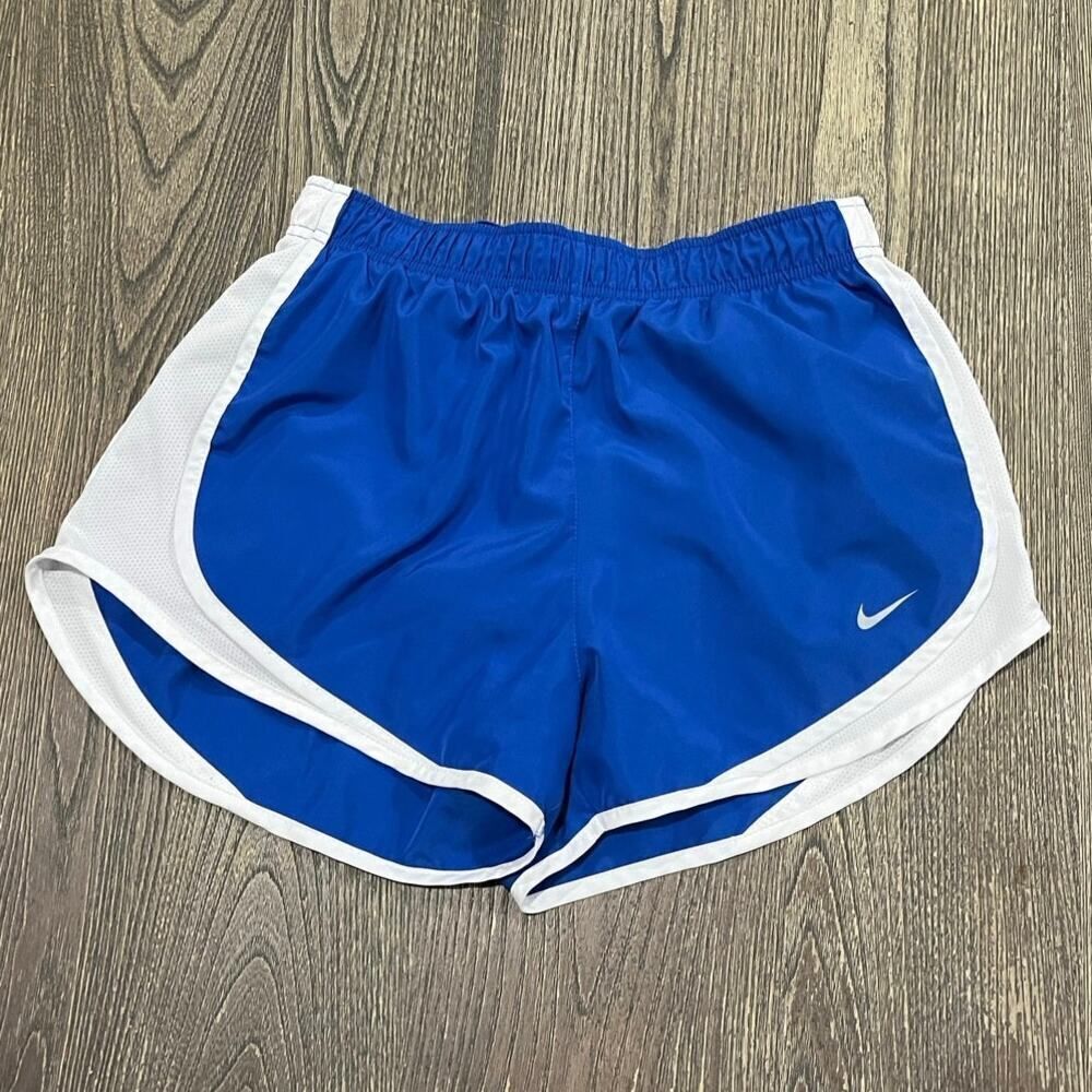 Nike Dri-Fit Running Shorts Elastic Waist Stretch Pull-On Swoosh Blue Size S